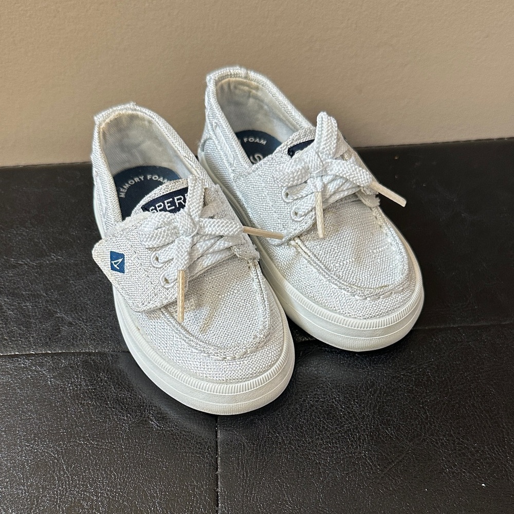 Sperry Kids Canvas Sneakers in White